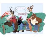  2026 age_difference alternative_fashion anthro anthro_on_anthro antlers barefoot bear bent_over big_butt bodily_fluids border bottomless bottomless_male bottomwear bubble_butt butt butt_slap butt_squish child_swap claws clothed clothing collared_shirt deer denim denim_bottomwear denim_clothing dialogue dress_shirt ear_piercing ear_ring emanata english_text eyebrow_piercing eyebrow_ring eyebrows eyewear facial_piercing father_(lore) father_and_child_(lore) father_and_son_(lore) feet flying_sweatdrops fufer fur furniture glasses grey_background group hair hand_on_butt hi_res hooved_plantigrade hooved_toes hooves horn incest_(lore) jacket jeans leather leather_clothing leather_jacket leather_topwear long_sleeves lying male male/male mammal mature_anthro mature_male motion_blur narrowed_eyes nerd nose_piercing nose_ring on_front on_lap on_sofa onomatopoeia open_mouth over_knee pants parent_(lore) parent_and_child_(lore) parent_and_son_(lore) piercing plantigrade punk relative_swap ring_(jewelry) ring_piercing shirt simple_background sitting slap sofa son_(lore) son_swap sound_effects spank_marks spanked_butt spanking spiked_clothing spiked_jacket spikes squish standing sweat sweatdrop tank_top tears text thick_thighs topwear tuft vest white_border 