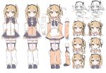  15tsugai :< a.i._voice adachi_rei ahoge arm_warmers black_arm_warmers black_dress black_headband black_leg_warmers black_shoes black_vest bow dress drill_hair garter_straps hair_ribbon headband headlamp highres kasane_teto leg_warmers nise_chuugokugo_(utau) one_side_up open_mouth orange_eyes orange_hair orange_trim radio_antenna red_bow red_eyes red_hair red_shoes red_tabard red_trim reference_sheet ribbon shoes short_hair simple_background smile standing tabard thigh_strap twin_drills utau vest white_arm_warmers white_background white_bow white_leg_warmers white_ribbon white_tabard 