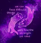 ambiguous_gender anthro cosmic_background digital_drawing_(artwork) digital_media_(artwork) duo english_text fur mammal mustelid otter pink_body pink_eyes positive_message signature star tail text the_latest_kate translucent translucent_body whiskers