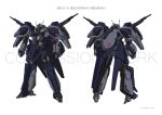  absurdres back beam_cannon blue_eyes cable colored_lineart commission comparison english_commentary english_text gabthley gundam highres kadej mecha mecha_focus mobile_suit no_humans one-eyed original redesign robot science_fiction titans_(gundam) white_background zeta_gundam 