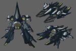  aeug alternate_form arm_cannon back beam_cannon cable claws colored_lineart comparison english_commentary grey_background gundam gundam_msv kadej mecha mecha_focus methuss methuss_kai mobile_suit multiple_persona multiple_views no_humans original robot science_fiction spacecraft starfighter thrusters weapon zeta_gundam 