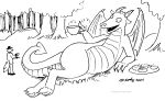  2024 anthro beverage clothing dragon duo forest hat headgear headwear horn male membrane_(anatomy) membranous_wings mythological_creature mythological_scalie mythology open_mouth outside plant scalie size_difference tail tea tegerio tree wings 