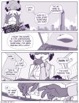 absurd_res anthro brand_new_animal breasts canid canine city cityscape clothed clothed_anthro clothed_female clothing comic computer computer_mouse dialogue electronics english_text female hi_res high5art laptop male mammal michiru_kagemori monochrome nude nude_anthro nude_female raccoon_dog solo studio_trigger tanuki text thought_bubble title under_boob