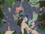  absurd_res alien anthro anus areola balls big_breasts blush bodily_fluids breasts butt cum erection female fingers genital_fluids genitals hi_res human james_cameron's_avatar male male/female mammal mr.carno nipples nude oral penetration penis sex teeth thanator thick_thighs vulva yellow_eyes 