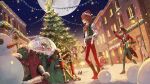  4boys artist_request beard blonde_hair bonbon_(abominable_snowman)_(identity_v) bonbon_(identity_v) bow bowtie box brown_hair button_eyes buttons candy candy_cane carrot christmas christmas_tree commentary_request facial_hair food frederick_kreiburg frederick_kreiburg_(christmas_concerto) gift gift_box green_pants hat hat_bow highres holding holding_box identity_v lamppost louis_(identity_v) marionette matthias_czernin matthias_czernin_(winter_chimes) moon multiple_boys musical_note mustache official_art pants pennant puppet red_bow red_bowtie red_pants robot santa_hat servais_le_roy servais_le_roy_(christmas_magic) snowball snowman star_(sky) star_(symbol) top_hat violetta_(identity_v) violetta_(wintry_wish)_(identity_v) 