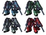  arm_cannon assault_rifle cable colored_lineart commentary comparison english_commentary engrish_commentary gatling_gun gouf gouf_custom gun gundam gundam_08th_ms_team kadej machine_gun mecha mecha_focus missile_pod mobile_suit mobile_suit_gundam multiple_persona no_humans one-eyed original radio_antenna redesign rifle robot science_fiction shield weapon white_background zeon 