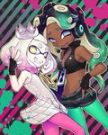  2017 cephalopod clothing dark_skin duo female humanoid inkling marina_(splatoon) marine nintendo not_furry octoling pearl_(splatoon) splatoon tentacle_hair tentacles video_games 空木 