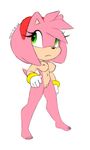  amy_rose big_head bracelet breasts clothing eyelashes female gloves green_eyes hairband hand_on_hip hedgehog jewelry looking_up mammal navel nipples nude pose pussy quills solo sonic_(series) xylas 