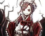  1girl entoma_vasilissa_zeta headband insect_girl kimono maid monster_girl overlord_(maruyama) red_eyes simple_background white_background 