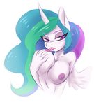  2017 ambris anthro anthrofied areola breasts equine female friendship_is_magic hi_res horn licking mammal my_little_pony nipple_lick nipples princess_celestia_(mlp) tongue tongue_out winged_unicorn wings 