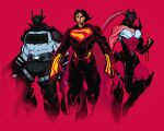  1girl 2boys absolute_batman absolute_dc absolute_superman absolute_wonder_woman back_spikes bat_mask batman batman_(absolute_dc) batman_(series) batman_symbol belt bodysuit bruce_wayne clark_kent cowl dc_comics drawnandgo grey_bodysuit highres multicolored_suit multiple_boys superhero_costume superman superman_(absolute_dc) superman_(series) taut_bodysuit taut_clothes two-tone_suit utility_belt wonder_woman wonder_woman_(absolute_dc) wonder_woman_(series) 