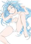  ass big_hair blue_hair bow bow_panties chrono_trigger commentary_request feet long_hair panties queen_zeal s-a-murai solo tank_top underwear white_panties younger 