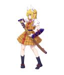  1girl armor armored_dress baba_(baba_seimaijo) black_boots blonde_hair boots closed_mouth double_bun dress frown full_body hair_bun hair_ribbon haniwa_(statue) highres joutouguu_mayumi looking_at_viewer puffy_short_sleeves puffy_sleeves ribbon second-party_source short_hair short_sleeves simple_background solo touhou transparent_background vambraces white_ribbon yellow_armor yellow_dress yellow_eyes 