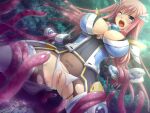  1girl :o ;o armor blue_eyes blush bodysuit boots breasts broken_armor censored cleavage divine_heart_makina divine_heart_makina_(character) dutch_angle game_asset gloves hair_ornament imminent_rape komo_da kurusu_makina_(divine_heart_makina) large_breasts long_hair magical_girl mosaic_censoring non-web_source official_art one_eye_closed open_mouth outdoors panties pantyhose pink_hair pussy restrained screaming self-datamine solo spread_legs sweat tentacles thigh_boots thighhighs tongue torn_bodysuit torn_clothes torn_pantyhose underwear variant_set visual_novel_cg wince 