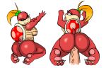  ahegao anal big_butt breasts butt disembodied_penis fangs female koopa looking_pleasured male male/female mario_bros nintendo penis pom_pom_(mario) red_eyes red_skin reptile scalie sex shell simple_background solo theshamelessfreak video_games white_background 