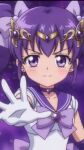  1girl artist_request back_bow bishoujo_senshi_sailor_moon blush bow choker closed_mouth earrings gloves hair_bow highres jewelry looking_at_viewer magical_girl ninami_aino non-web_source original purple_choker purple_eyes purple_hair purple_sailor_collar sailor_collar sailor_senshi_uniform solo source_request unofficial_sailor_senshi_uniform upper_body white_gloves 