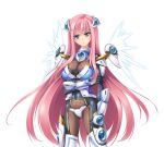  1girl angry armor bikini_armor blue_eyes blush bodysuit breasts cleavage closed_mouth divine_heart_makina divine_heart_makina_(character) game_asset gloves hair_ornament kagemusya kurusu_makina_(divine_heart_makina) large_breasts large_variant_set long_hair looking_at_viewer magical_girl non-web_source official_art pink_hair self-datamine simple_background solo tachi-e transparent_background v-shaped_eyebrows variant_set very_long_hair wings 