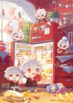  5boys :d ahoge apple bag balloon banana bell_pepper black_jacket bottle bowl braid bright_pupils broccoli cake can candy cape chibi chinese_clothes closed_mouth coat commentary_request company_name copyright_notice counter cropped_jacket crossed_bangs cup day drawer drawstring drink_can ear_piercing earrings egg fangs flower_pot food food_on_head fork fruit glasses gold_earrings grapes grey_pants hair_between_eyes hair_over_shoulder hanging_light hitsuji_oshipu holding holding_cup holding_food holding_fruit idol idol_clothes indoors jacket jar jewelry kitchen kuzuha_(13th_costume)_(nijisanji) kuzuha_(15th_costume)_(nijisanji) kuzuha_(1st_costume)_(nijisanji) kuzuha_(nijisanji) ladle lettuce light_particles light_rays long_hair long_sleeves macaron magnet male_focus matching_outfit_(nijisanji) milk milk_bottle mole mole_under_eye multicolored_hair multiple_boys multiple_persona nijisanji object_on_head off_shoulder official_alternate_costume official_art open_clothes open_coat open_mouth orange_(fruit) pants paper paper_bag parted_bangs piercing plant plate pointy_ears potted_plant red_cape red_coat red_eyes red_streaks red_vest refrigerator refrigerator_magnet round_eyewear sack sample_watermark shelf shirt short_hair single_braid sitting smile spatula spoon standing streaked_hair string_of_flags tinted_eyewear tomato track_jacket utensil_rack vest virtual_youtuber watermark white_hair white_pupils white_shirt window wooden_floor 