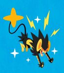  alternate_color colored_sclera commission electricity english_commentary fangs highres julesdrawz luxray no_humans open_mouth pokemon pokemon_(creature) pokemon_focus red_sclera shiny_pokemon solo yellow_eyes 