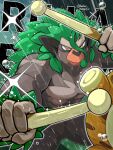  bright_pupils closed_mouth drum drumsticks glint gorilla holding holding_drumsticks instrument looking_at_viewer orange_eyes pokemon pokemon_(creature) rain rillaboom runachikku solo white_pupils 