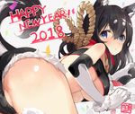  all_fours animal_ears ass bandeau bare_shoulders black_hair black_panties blush breasts cleavage commentary_request confetti cutoffs denim denim_shorts dog_ears dog_paws dog_tail elbow_gloves from_behind fur_trim gloves hair_between_eyes happy_new_year hips idolmaster idolmaster_cinderella_girls large_breasts long_hair looking_at_viewer looking_back new_year no_panties open_mouth panties partially_visible_vulva paw_gloves paws red_scarf rope sagisawa_fumika scarf short_shorts shorts solo strapless tail tail_raised tetsujin_momoko thighs tubetop underboob underwear white_gloves 