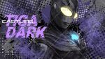  1boy alien artist_name black_skin castlings character_name chest_guard color_timer colored_skin commentary compound_eyes crystal dark_persona dorsal_fin english_text forehead_jewel glowing glowing_eyes grey_background grey_skin grey_theme halftone halftone_background head_down looking_down male_focus multicolored_skin no_pupils patterned_background pectorals purple_background solo splatter_background tokusatsu toned toned_male two-tone_background two-tone_skin ultra_series ultraman_tiga ultraman_tiga:_the_final_odyssey ultraman_tiga_(series) ultraman_tiga_(tiga_dark) untranslatable_commentary upper_body watermark white_eyes 