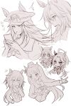  6+girls ahoge animal_ears beanie binoculars blunt_bangs bow bowtie breasts cellphone closed_mouth commentary_request dream_journey_(umamusume) ear_covers ears_through_headwear fenomeno_(umamusume) flipped_hair glasses gold_ship_(umamusume) hair_between_eyes hat highres holding holding_binoculars holding_phone horse_ears horse_girl long_hair monochrome multiple_girls nakayama_festa_(umamusume) open_mouth orfevre_(umamusume) peaked_cap phone pillbox_hat sailor_collar sailor_shirt school_uniform shirt simple_background single_ear_cover smartphone smile stay_gold_(umamusume) stay_gold_clan_(umamusume) tracen_school_uniform umamusume umamusume_horse_relations yue_(lov_n_n) 