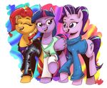  2018 clothing cutie_mark equestria_girls equine female friendship_is_magic group horn jacket mammal my_little_pony saturdaymorningproj starlight_glimmer_(mlp) sunset_shimmer_(eg) sweater twilight_sparkle_(mlp) unicorn winged_unicorn wings 