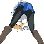  1girl anger_vein annoyed antenna_hair arcueid_brunestud ass black_pantyhose blonde_hair boots breasts brown_boots commentary_request dynamic_pose from_behind from_below ggifz6618 hanging_breasts highres looking_at_viewer medium_breasts pantyhose red_eyes short_hair simple_background single_hair_intake sketch solo spread_legs standing sweater top-down_bottom-up tsukihime tsukihime_(remake) turtleneck turtleneck_sweater unfinished v white_sweater 