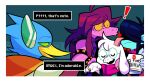  ! 1girl 1other 2boys :3 akanemnon androgynous animal_ears antenna_hair aqua_skin armlet berdly_(dark_world)_(deltarune) berdly_(deltarune) bird_boy black_hair blue_feathers bracelet censored closed_eyes colored_sclera colored_skin commentary deltarune english_commentary english_text fangs feathers freckles furry furry_female furry_male glasses goat_boy grawlix green-framed_eyewear green_sclera horns jewelry kris_(dark_world)_(deltarune) kris_(deltarune) long_hair long_sidelocks looking_at_another mosaic_censoring multiple_boys o3o pink_scales pink_scarf pink_skin profanity puckered_lips purple_hair purple_skin ralsei red_pupils reptile_girl round_eyewear scarf shaded_face sidelocks skin_fangs smug spiked_armlet spiked_bracelet spikes susie_(dark_world)_(deltarune) susie_(deltarune) u_u utdr_(toby_fox) white_fur yellow_sclera 