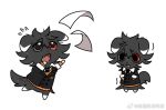  1boy ai_the_somnium_files ai_the_somnium_files:_nirvana_initiative black_eyes black_necktie cat espurr fang heterochromia necktie orange_sweater paper pokemon red_eyes ryuki_kuruto sleeve_cuffs sweat sweater 