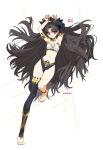  1girl absurdres arm_warmers armlet asymmetrical_legwear asymmetrical_sleeves bikini black_hair breasts cleavage closed_mouth commentary detached_sleeves earrings elbow_gloves fate/grand_order fate_(series) gloves hair_ribbon highres hoop_earrings ishtar_(fate) jewelry long_hair long_legs looking_at_viewer mismatched_bikini navel neck_ring paldu parted_bangs red_eyes ribbon single_arm_warmer single_detached_sleeve single_elbow_glove single_thighhigh small_breasts smile solo swimsuit thighhighs tiara two_side_up uneven_legwear uneven_sleeves 