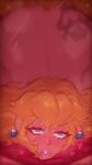  1boy 1girl ass ass_tattoo blonde_hair blue_eyes blurry blush bowser completely_nude confiserie depth_of_field earrings head_on_pillow heart heart-shaped_pupils highres jewelry long_hair mario_(series) nude parted_lips pillow pink_lips princess_peach sex solo_focus sphere_earrings symbol-shaped_pupils tattoo top-down_bottom-up 