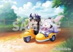  2others :3 :d ^_^ bell black_helmet black_sclera blue_helmet blue_horns blue_sky bush chibikemo claws closed_eyes closed_mouth cloud colored_sclera commentary_request company_name copyright_notice cumulonimbus_cloud day debidebi_debiru demon demon_horns facial_mark fence forehead_mark furry goggles goggles_on_head grass grey_fur happy helmet hill horns jingle_bell lunlun_(nijisanji) motor_vehicle motorcycle mountainous_horizon multiple_horns multiple_others neck_bell nijisanji nishida_yuu official_art on_motorcycle open_mouth outdoors path power_lines riding sample_watermark sidecar sky smile tree utility_pole virtual_youtuber watermark white_fur yellow_eyes 