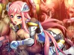  1girl armor ass bestiality blue_eyes blush bodysuit boots breast_press breasts broken_armor censored consensual_tentacles cum cum_on_ass cum_on_body divine_heart_makina divine_heart_makina_(character) game_asset hair_ornament kuroishi_ringo kurusu_makina_(divine_heart_makina) large_breasts licking long_hair magical_girl monster mosaic_censoring nipples non-web_source official_art open_mouth pink_hair saliva self-datamine slime_(substance) solo tentacles thighhighs tongue tongue_out torn_clothes variant_set very_long_hair visual_novel_cg zoophilia 
