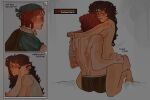  2girls achievement_unlocked back brown_hair dry_humping english_text grey_background hair_ornament hairclip hug humping jesse_(minecraft:_story_mode) long_hair minecraft minecraft:_story_mode multiple_girls muscular muscular_female never-late nude petra_(minecraft:_story_mode) profanity red_hair self-upload short_hair simple_background yuri 