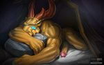  anthro big_penis breath_of_fire dragon dry_humping erection garr hi_res horn male muscular muscular_male nude penis sleeping smile solo todex uncut vein veiny_penis video_games 