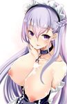  azur_lane belfast_(azur_lane) breasts cum maid nipples no_bra open_shirt takara_akihito 
