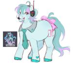 2023 absurd_res accessory alternate_species blep blue_body blue_eyes blue_hair blue_tail bow_ribbon digital_drawing_(artwork) digital_media_(artwork) electronics equid equine eyelashes female feral furgonomics hair hasbro hatsune_miku headgear headphones headset hi_res highlights_(coloring) hooves horse looking_at_viewer mammal my_little_pony mysthooves pink_bow ponification pony purple_highlights quadruped reference_image ribbons short_hair simple_background smile smiling_at_viewer solo tail tail_accessory tail_bow tail_ribbon teal_hooves tongue tongue_out vocaloid white_background yamaha_corporation