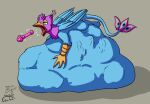 abdominal_bulge ambiguous_gender ambiguous_prey avian burping burping_up_object electronics feral feral_pred gryphon gyro_feather gyrotech male male_pred microphone multiple_prey mythological_avian mythological_creature mythology object_disposal same_size_vore silent_e vore