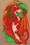 2:3 4_ears ajar_uwu animal_genitalia anus bell bell_collar bodily_fluids cocodrops_(artist) collar cum cum_drip cum_leaking_out cum_on_body cum_on_chest cum_on_penis cum_on_self dragon dripping ejaculation feral fluffy fluffy_tail fur genital_fluids genital_slit genitals hi_res horn knot knotted_penis leaking_cum lying male messy multi_ear mythological_creature mythological_scalie mythology on_back orange_body orange_fur penis red_body red_fur scales scalie slit_penis solo tail white_body white_scales