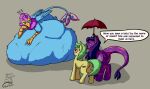 abdominal_bulge ambiguous_gender ambiguous_prey avian earth_pony english_text equid equine female feral feral_pred gryphon gyro_feather gyrotech hasbro horse male male_pred mammal multiple_prey my_little_pony mythological_avian mythological_creature mythology pony same_size_vore silent_e tatzlpony text vore