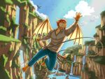 4:3 absurd_res anthro cliff dagger dragon hi_res hook light light_beam male melee_weapon mythological_creature mythological_scalie mythology naughty_dog netiscraft rocky_ironclaw rope scalie solo sony_corporation sony_interactive_entertainment sunbeam sunlight uncharted wallpaper water waterfall weapon wings