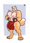 4_toes 5_fingers abs annoyed anthro areola artist_name balls_outline biceps big_bulge big_muscles big_nipples big_pecs biped border brown_clothing brown_gloves brown_handwear brown_nose bulge canid canine claws clenched_teeth clothed clothed_anthro clothed_male clothing countershade_face countershade_fur countershade_legs countershade_torso countershading deltoids detailed_bulge digital_drawing_(artwork) digital_media_(artwork) digitigrade dipstick_tail eyebrows feet fingerless_gloves fingers forearm_muscles fox fox_mccloud freckles_(artist) full-length_portrait fur genital_outline gloves hair handwear hi_res huge_bulge huge_muscles huge_nipples huge_pecs humanoid_hands hyper hyper_bulge male male_anthro mammal markings multicolored_body multicolored_fur muscular muscular_anthro muscular_arms muscular_male nintendo nipples open_clothing open_topwear open_vest pecs penis_outline pink_areola pink_nipples portrait quads red_clothing red_underwear shaded short_hair signature simple_background solo standing star_fox tail tail_markings tan_body tan_countershading tan_fur tan_hair tan_inner_ear tan_tail_tip teeth text thick_eyebrows three-quarter_view toe_claws toes topwear triceps two_tone_body two_tone_fur underwear unzipped unzipped_vest vest white_border white_clothing white_topwear white_vest yellow_body yellow_fur zipper