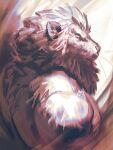 2026 anthro brown_background brown_theme bust_portrait digital_drawing_(artwork) digital_media_(artwork) eyebrows felid fur hi_res kingarthur_i lion looking_at_viewer male male_anthro mammal mane mouth_closed nude nude_anthro nude_male pantherine portrait pupils restricted_palette side_view simple_background slit_pupils snout solo trapezius whiskers