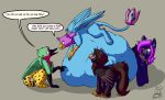 abdominal_bulge ambiguous_gender ambiguous_prey avian english_text european_mythology female feral feral_pred greek_mythology gryphon gyro_feather gyrotech hi_res hippogriff male male_pred multiple_prey mythological_avian mythological_creature mythology same_size_vore silent_e tatzlpony text vore
