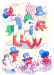 anthro avian beak bird blep blue_clothing blue_drink blue_hat blue_headwear boots clothing cocktail_glass container countershade_torso countershading cup drink_mixing drinking_bird drinking_glass elking feathers fluffy fluffy_tail food footwear fruit glass glass_container glass_cup green_tail hat headgear headwear hi_res living_toy male olive_(fruit) plant red_beak red_boots red_clothing red_face red_footwear screaming shoes solo tail tail_feathers tongue tongue_out toothpick top_hat white_body yellow_tongue