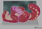 bedroom_eyes big_penis conrad_(drag'n_wash) drag'n_wash dragon feral gator_dragon_games genitals hi_res huge_penis looking_at_viewer lying male multicolored_body mystic_lip mythological_creature mythological_scalie mythology naelstrof_(publisher) narrowed_eyes on_back penis scalie seductive segmented_penis solo tongue tongue_out