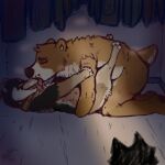 1:1 ambiguous_penetration anthro anthro_on_feral apollo_(apollo_sunshiba) arms_around_partner bear bestiality bestiality_kiss blush bodily_fluids canid canine canis caught_in_the_act collar dark_room deer domestic_dog duo eyes_closed feral feral_on_bottom feral_penetrated from_front_position half-closed_eyes hi_res hybrid inside kissing kneeling kneeling_sex licking_tongue light light_beam looking_at_another male mammal mating_press mishka_(fishymishy) narrowed_eyes oblivious on_ground penetration rabidfoxarts saliva sex shadow shiba_inu silhouette spitz sweat sweatdrop trans_(lore) trans_man_(lore)