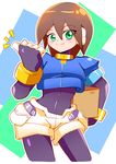  1girl absurdres aile box cowboy_shot highres rockman rockman_zx shorts shoutaro_saito solo tagme thumbs_up 